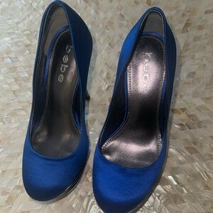 BRAND NEW BEBE HEELS IN BLUE